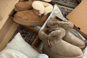 Botas de nieve con hebilla de cuerno de vaca para mujer