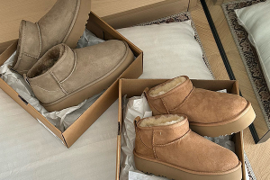 Botas de nieve de lana de suela gruesa cortas para mujeres